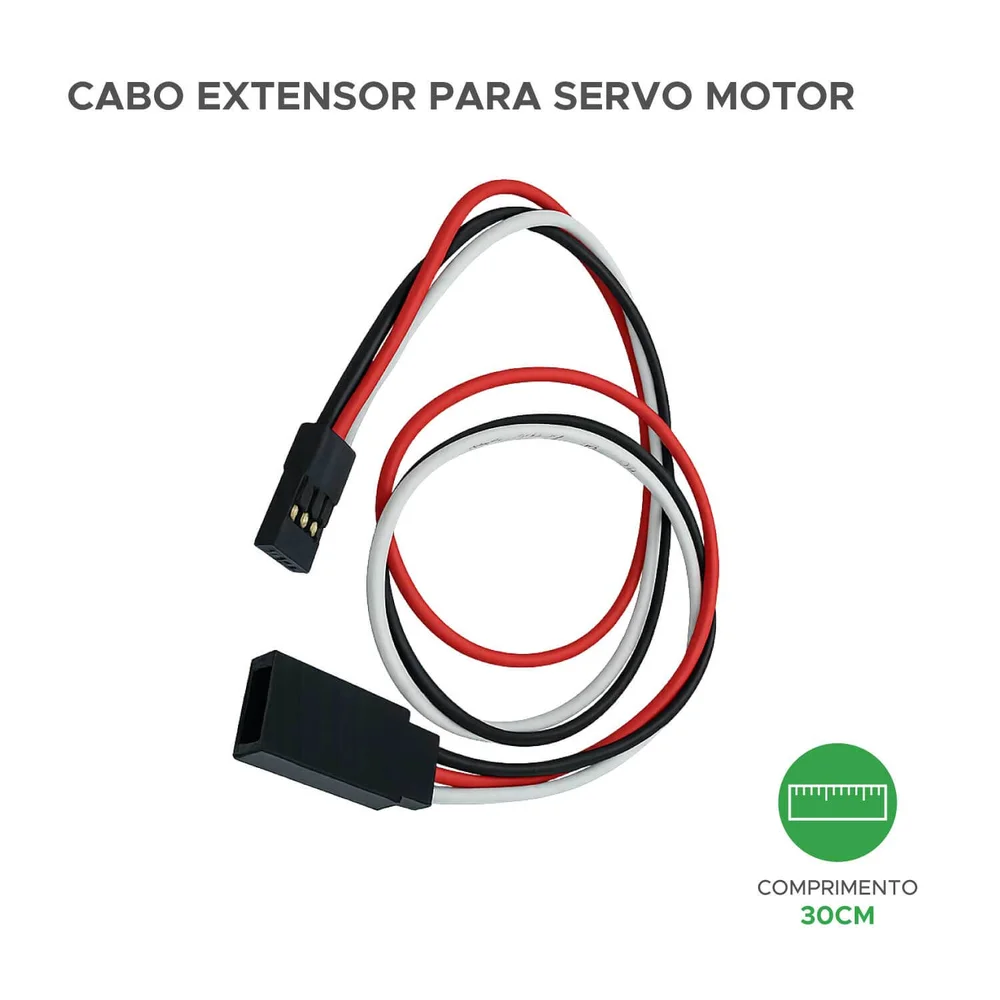 Imagem 2 de 4 do produto Cabo Extensor Para Servo Motor Macho Fêmea - 3 Vias 30cm
