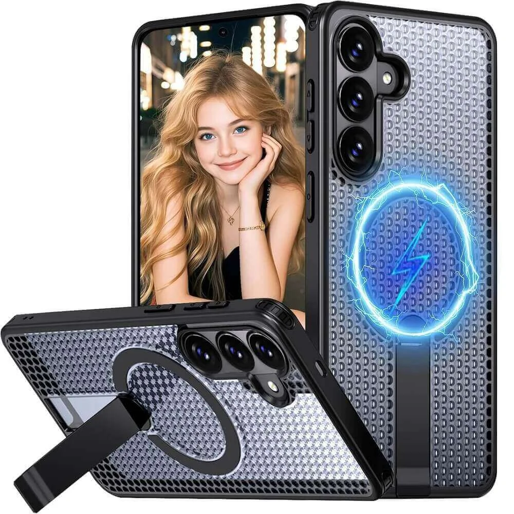 Brcshop | Capa Protetora Magnética para Samsung Galaxy S26 - Compatível Magsafe, Anti-Aquecimento, Suporte e Carregamento por Aproximação - Cor: Preto Brcshop | Capa Protetora Magnética para Samsung Galaxy S26 - Compatível Magsafe, Anti-Aquecimento, Suporte e Carregamento por Aproximação - Cor: Preto