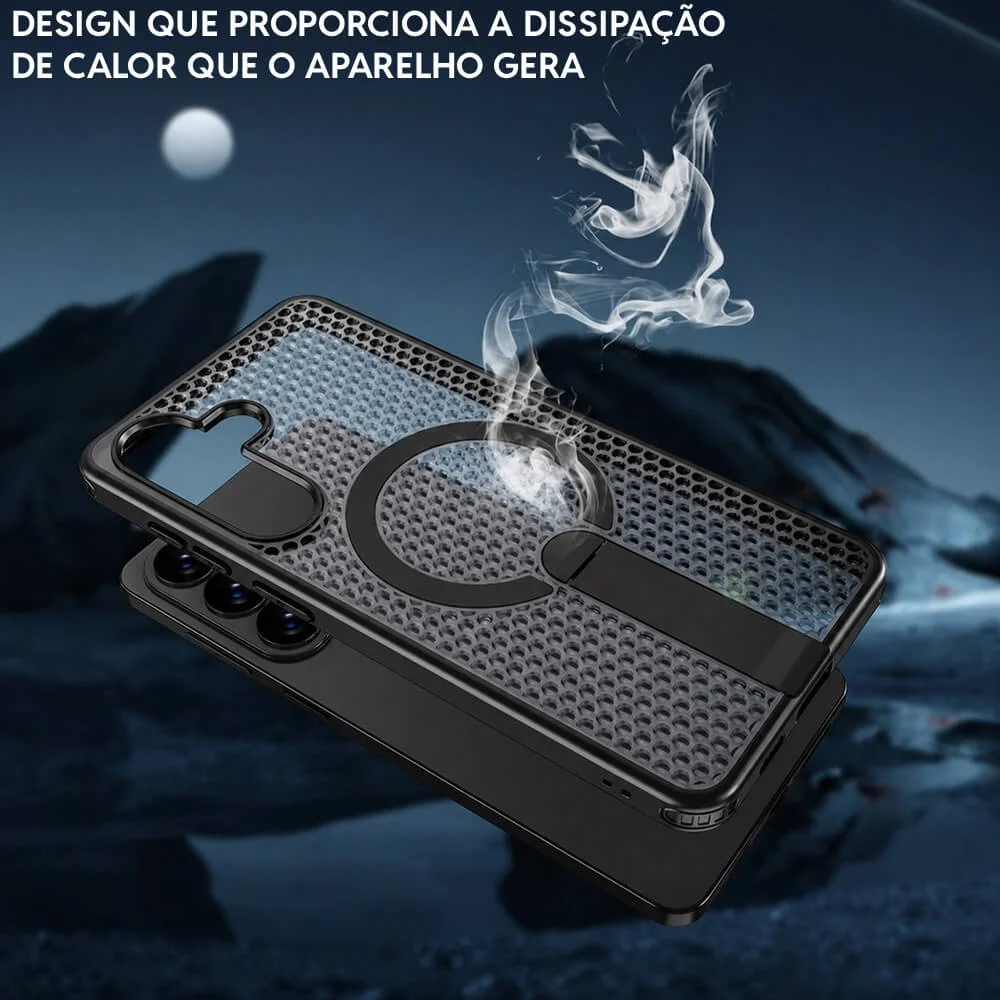 Brcshop | Capa Protetora Magnética para Samsung Galaxy S26 - Compatível Magsafe, Anti-Aquecimento, Suporte e Carregamento por Aproximação - Cor: Preto Brcshop | Capa Protetora Magnética para Samsung Galaxy S26 - Compatível Magsafe, Anti-Aquecimento, Suporte e Carregamento por Aproximação - Cor: Preto