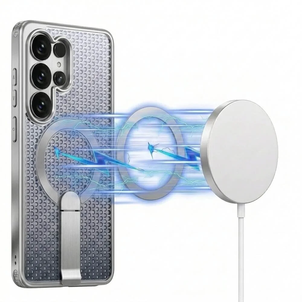 Brcshop | Capa Protetora Magnética Samsung Galaxy S26 Ultra Compatível Magsafe, Anti-Aquecimento, Suporte e Carregamento por Aproximação - Cor: Cinza Brcshop | Capa Protetora Magnética Samsung Galaxy S26 Ultra Compatível Magsafe, Anti-Aquecimento, Suporte e Carregamento por Aproximação - Cor: Cinza