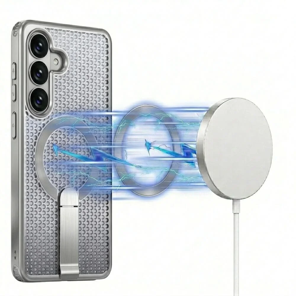Brcshop | Capa Protetora Magnética Samsung Galaxy S26 Plus - Compatível Magsafe, Anti-Aquecimento, Suporte e Carregamento por Aproximação - Cor: Cinza Brcshop | Capa Protetora Magnética Samsung Galaxy S26 Plus - Compatível Magsafe, Anti-Aquecimento, Suporte e Carregamento por Aproximação - Cor: Cinza