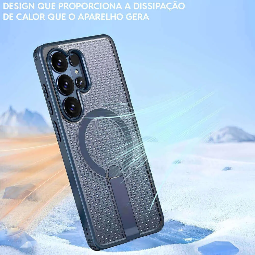 Brcshop | Capa Protetora Magnética Samsung Galaxy S26 Ultra Compatível Magsafe, Anti-Aquecimento, Suporte e Carregamento por Aproximação - Cor: Azul Brcshop | Capa Protetora Magnética Samsung Galaxy S26 Ultra Compatível Magsafe, Anti-Aquecimento, Suporte e Carregamento por Aproximação - Cor: Azul