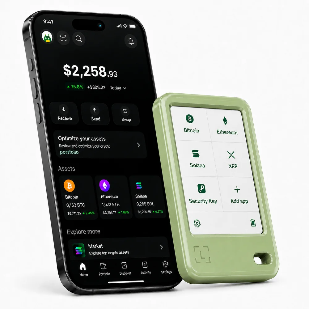 Imagem 3 de 5 do produto Ledger Nano Gen5 — Hardware Wallet com Tela E Ink Touch, Bluetooth e NFC — Recovery Key Inclusa — Carteira Cripto — 	Matcha Green