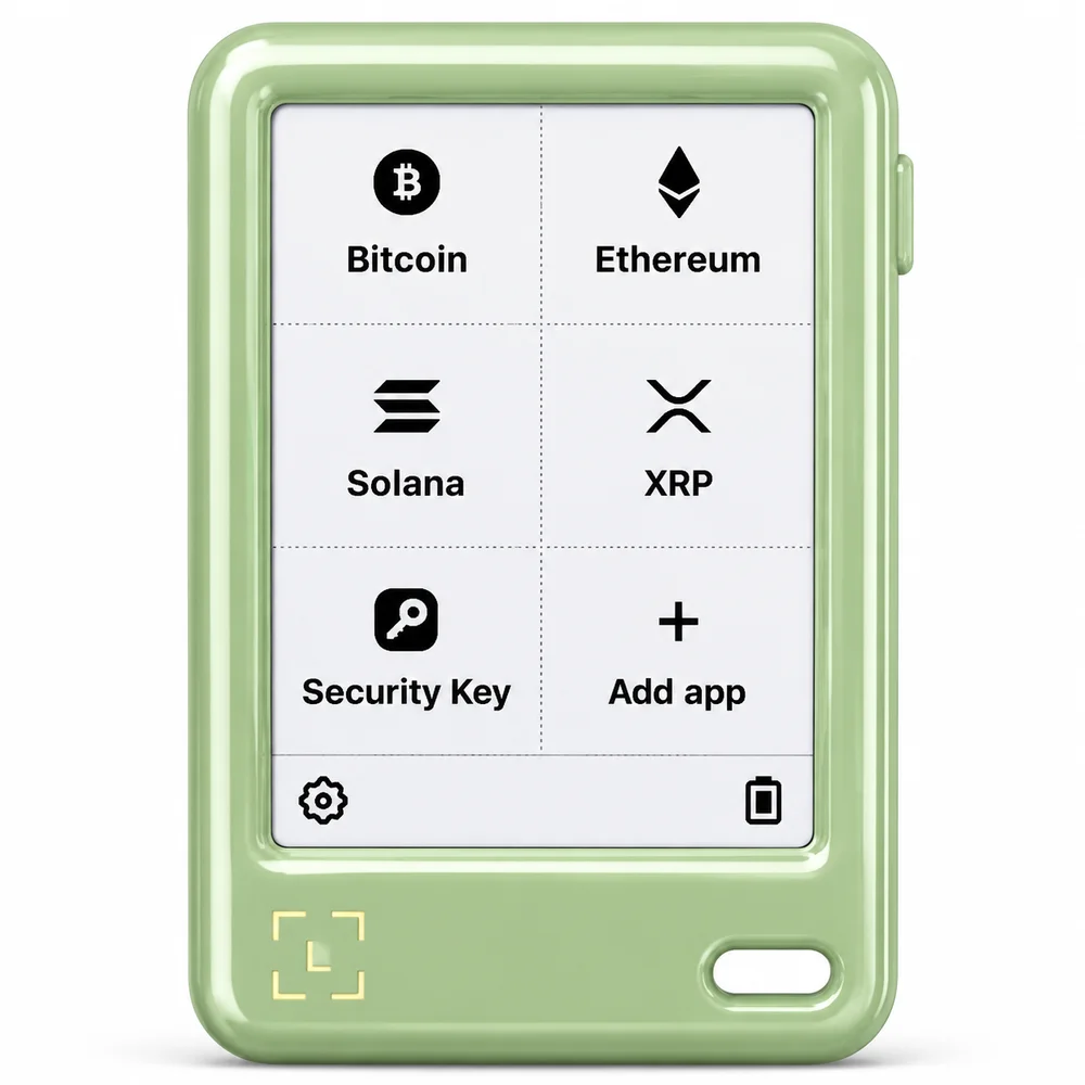 Imagem 4 de 5 do produto Ledger Nano Gen5 — Hardware Wallet com Tela E Ink Touch, Bluetooth e NFC — Recovery Key Inclusa — Carteira Cripto — 	Matcha Green