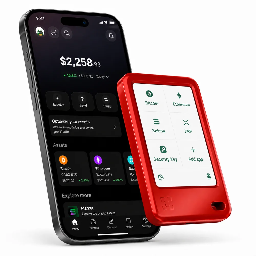 Imagem 4 de 5 do produto Ledger Nano Gen5 — Hardware Wallet com Tela E Ink Touch, Bluetooth e NFC — Recovery Key Inclusa — Carteira Cripto — Cherry Red