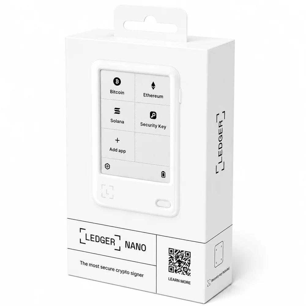Imagem 2 de 5 do produto Ledger Nano Gen5 — Hardware Wallet com Tela E Ink Touch, Bluetooth e NFC — Recovery Key Inclusa — Carteira Cripto — Glacier White