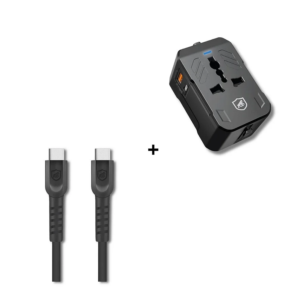 Imagem 1 de 5 do produto Kit Carregador Universal Turbo Power Delivery + Cabo Dual Shock Tipo C / Type C 1.2m - Gshield