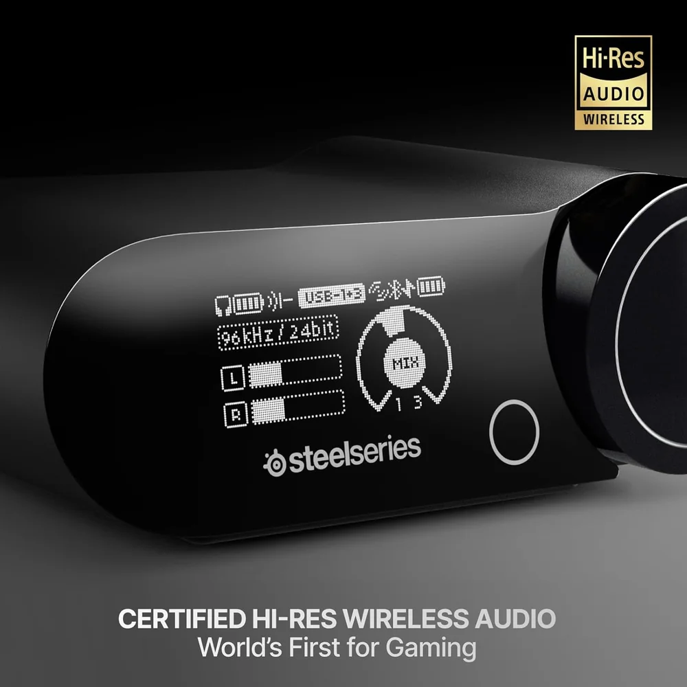 Imagem 2 de 5 do produto Headset Steelseries Arctis Nova Elite — Hi-res Wireless 96khz, Drivers De Fibra De Carbono E Anc, Ps5,xbox, PC, Obsidian