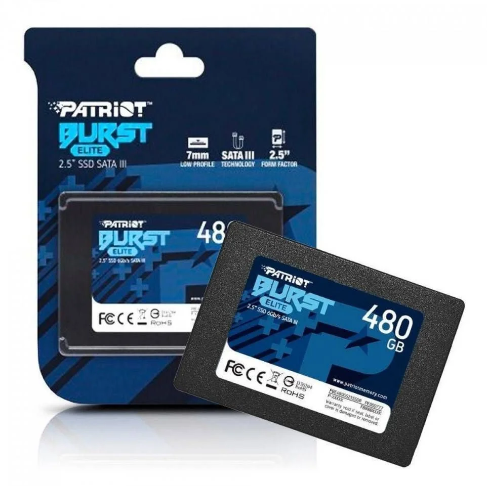 SSD M.2 Nvme 480GB Patriot P310, Leitura: 1700mb/s E Gravação: 1500mb/s