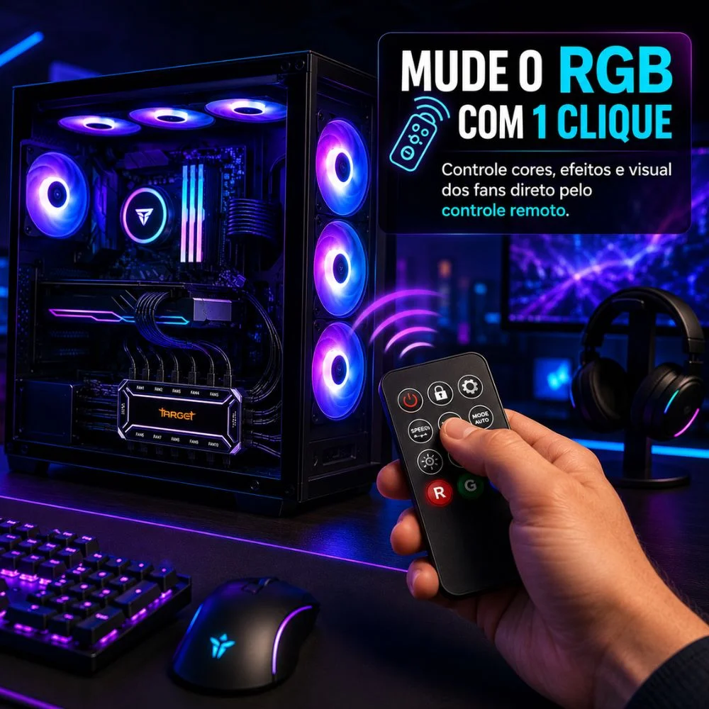 Controladora Target Hub ARGB 10 Fans 6 Pinos Com Controle 6