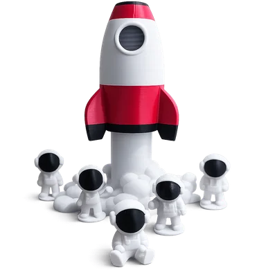 Suporte Para Placa De Vídeo Gpu Foguete Com 5 Astronaltas (ajustavel 65mm X 105mm)(p)