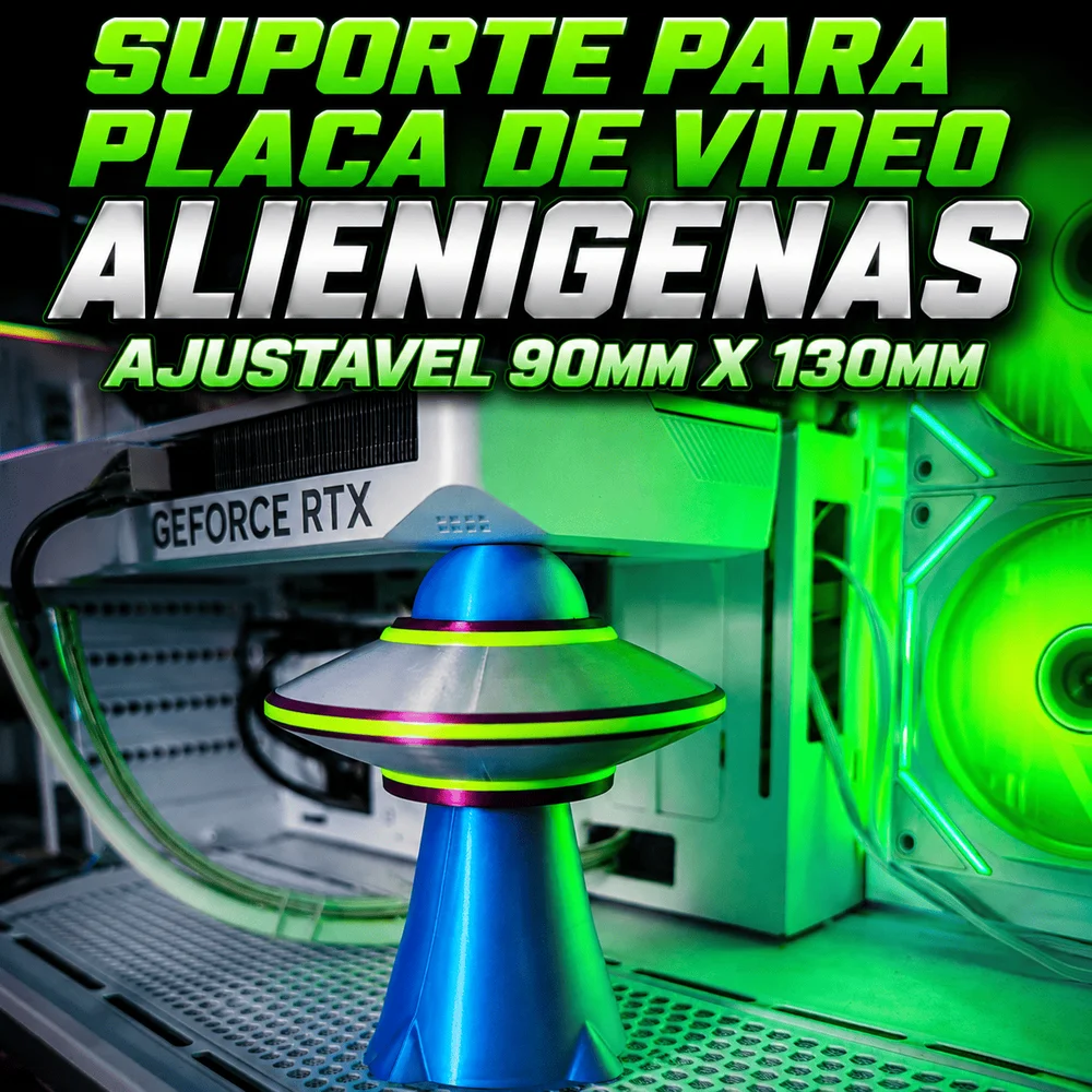 Imagem 2 de 5 do produto Suporte Para Placa De Vídeo Alienigenas (ajustavel 90mm X 130mm)(g)