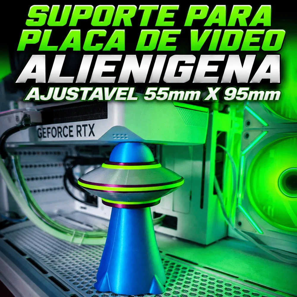 Suporte Para Placa De Vídeos Gpu Alienigenas (ajustavel 55mm X 95mm)(p) Suporte Para Placa De Vídeos Gpu Alienigenas (ajustavel 55mm X 95mm)(p)