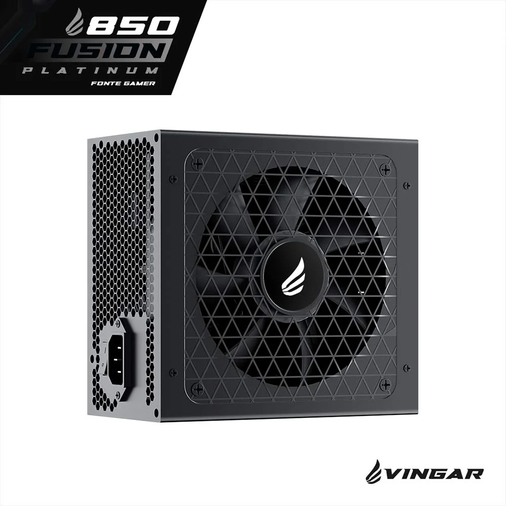 Imagem 2 de 5 do produto Fonte Gamer Vingar Fusion 850w Platinum, 850w, Teclab Extreme, Modular, Pfc Ativo, Com Cabo, Preto