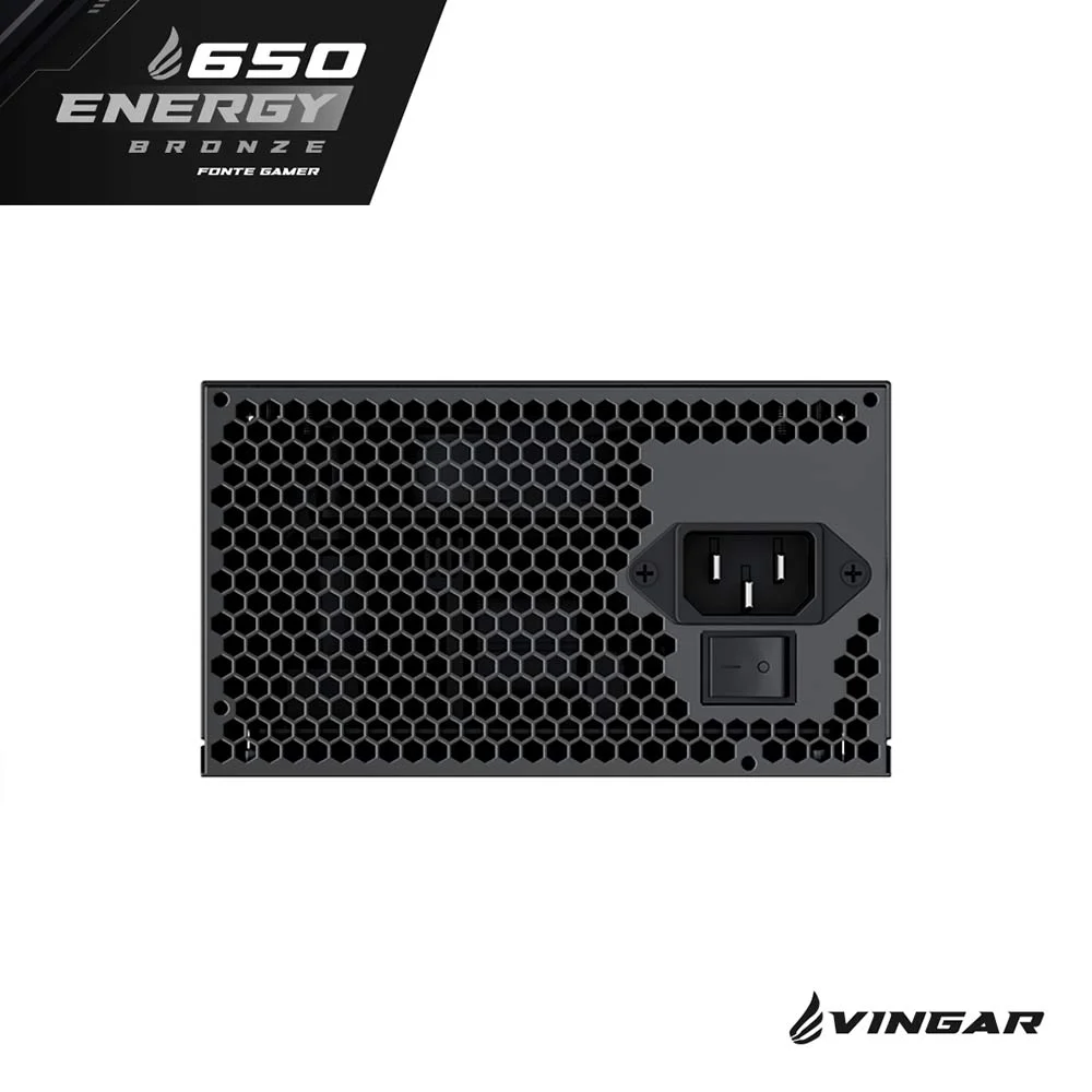 Fonte Vingar Energy 650w Bronze, 650w, 80 Plus Bronze, Com Cabo, Preto – Br