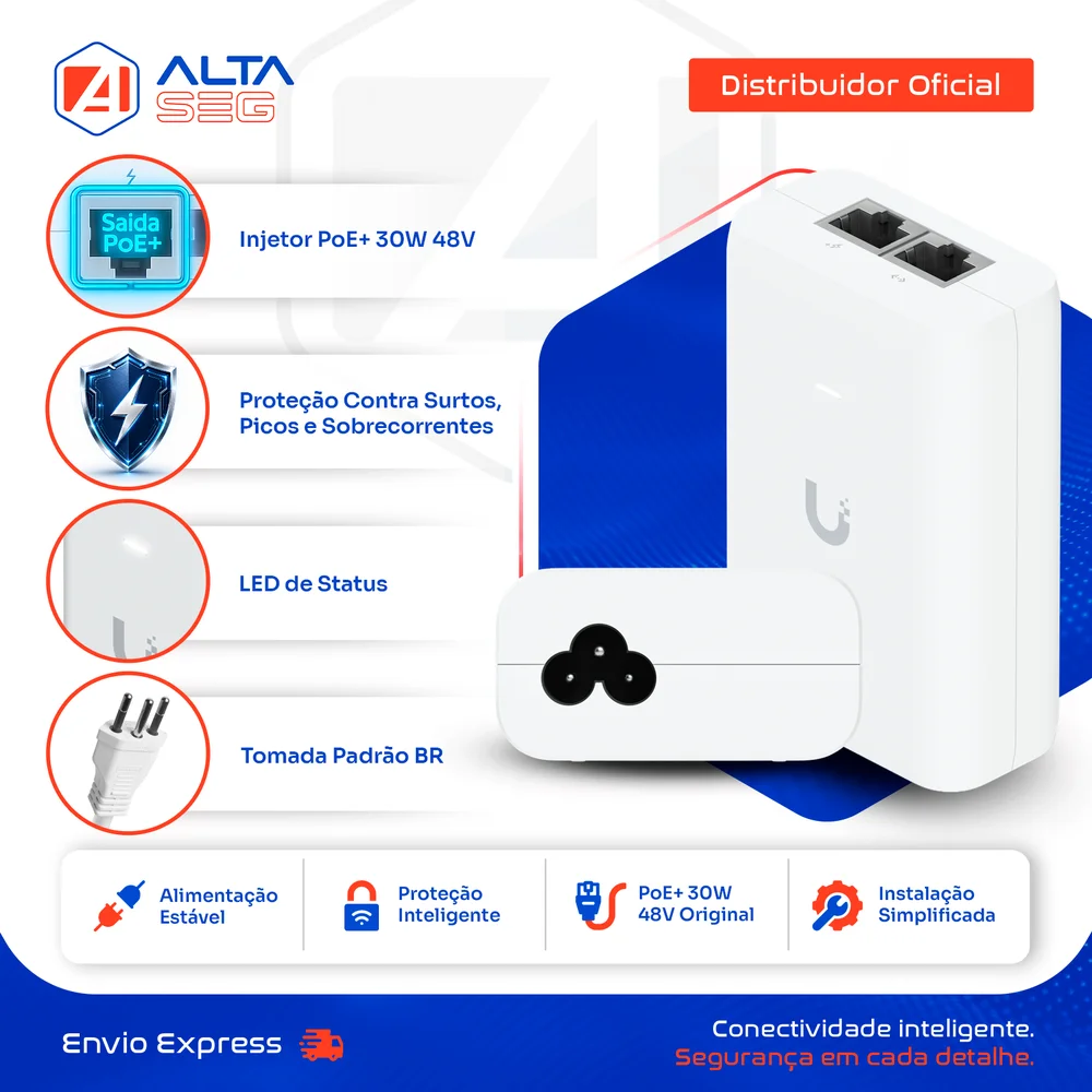 Imagem 5 de 5 do produto U7 Lr Long Range Com Fonte 30w 48v Ubiquiti | Roteador Wi-fi 7 Access Point Dual Band 4.3 Gbps + Injetor Poe+