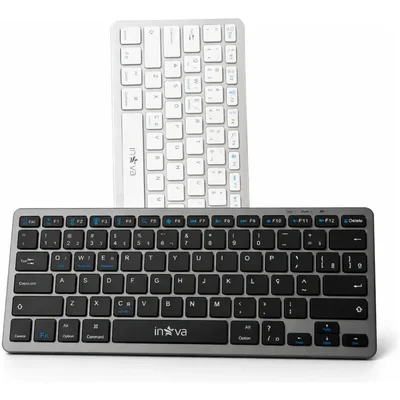 Teclado Sem Fio Bluetooth PC Tablet Celular Notebook Cor De Teclado Preto Idioma Português Brasil