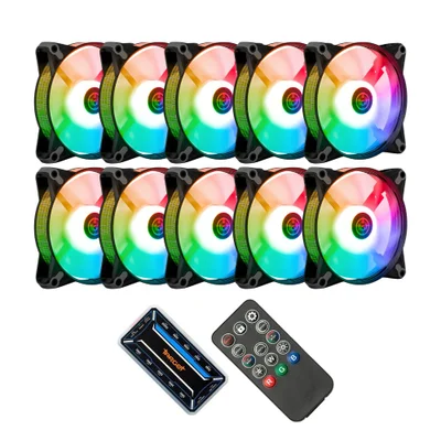 Kit 10 Fans Tgt Humber ARGB 10x120mm Com Controladora Preto - Tgt-hr10-bk01