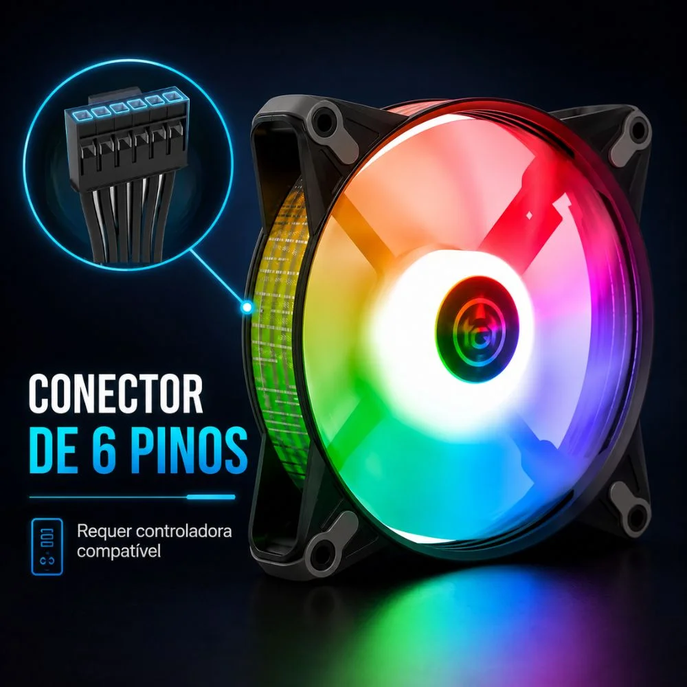Imagem 3 de 5 do produto Ventoinha Tgt Humber ARGB 120mm S/ Controladora - Tgt-hr1-bk01