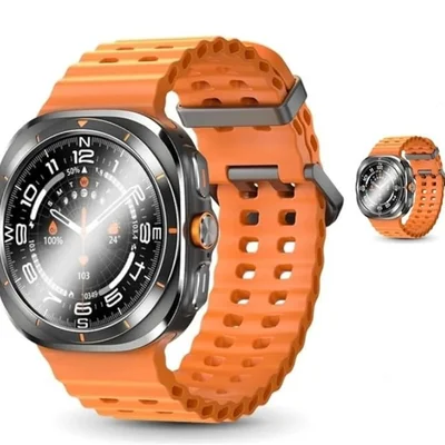 Smartwatch Su01 Microwear Chatgpt Ia Faz Recebe Liga Gps Esportes - preto com laranja