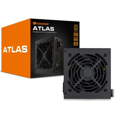 Fonte Cougar Atlas 650w, 80 Plus Bronze, Pfc Ativo, Atx 3.1, Preto, 31aa065001p01