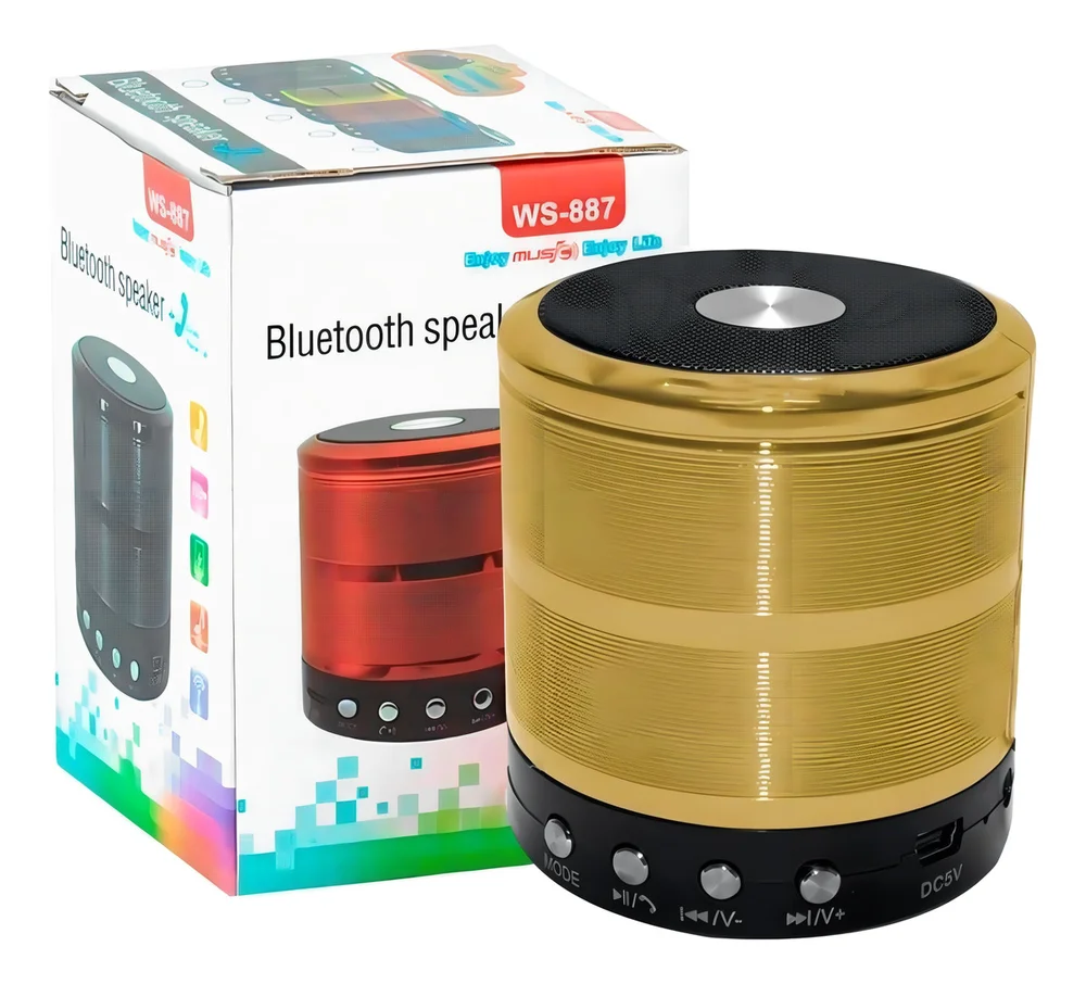 Mini Caixa De Som Speaker Portátil Bluetooth - Cores Variadas - Amarelo