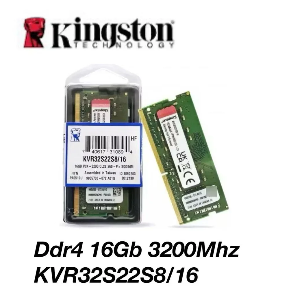 Memória Ram Kingston, 16gb, 3200mhz, 1.2v, Ddr4 - P/notebook - Kvr32s22s8/16