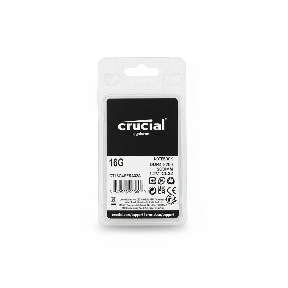 Imagem 2 de 5 do produto Memória Ram Crucial, 16gb, 3200mhz, Ddr4 - P/notebook - Ct16g4sfra32a