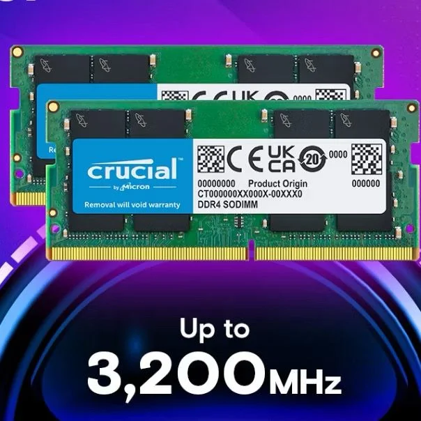 Imagem 4 de 5 do produto Memória Ram Crucial, 16gb, 3200mhz, Ddr4 - P/notebook - Ct16g4sfra32a