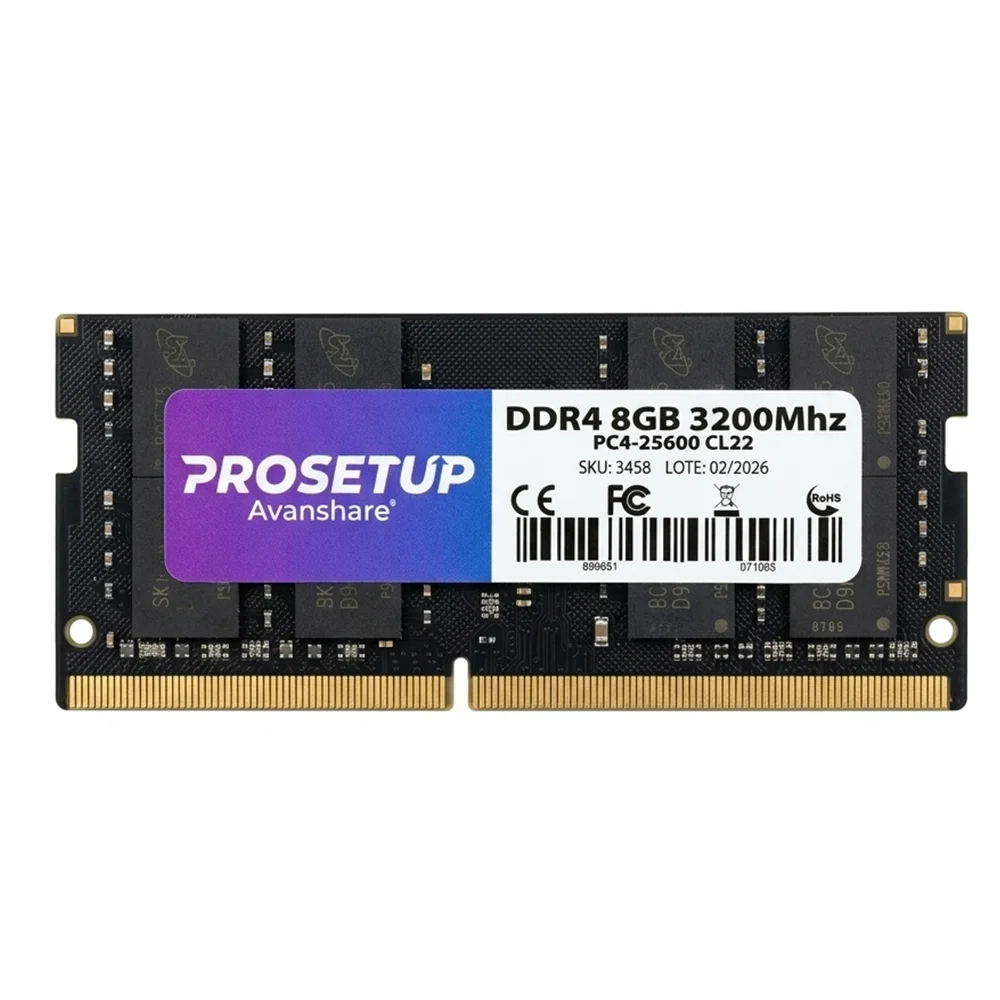 Memoria Para Notebook Ddr4 8GB 3200mhz Cl22 Prosetup Avanshare Memoria Para Notebook Ddr4 8GB 3200mhz Cl22 Prosetup Avanshare