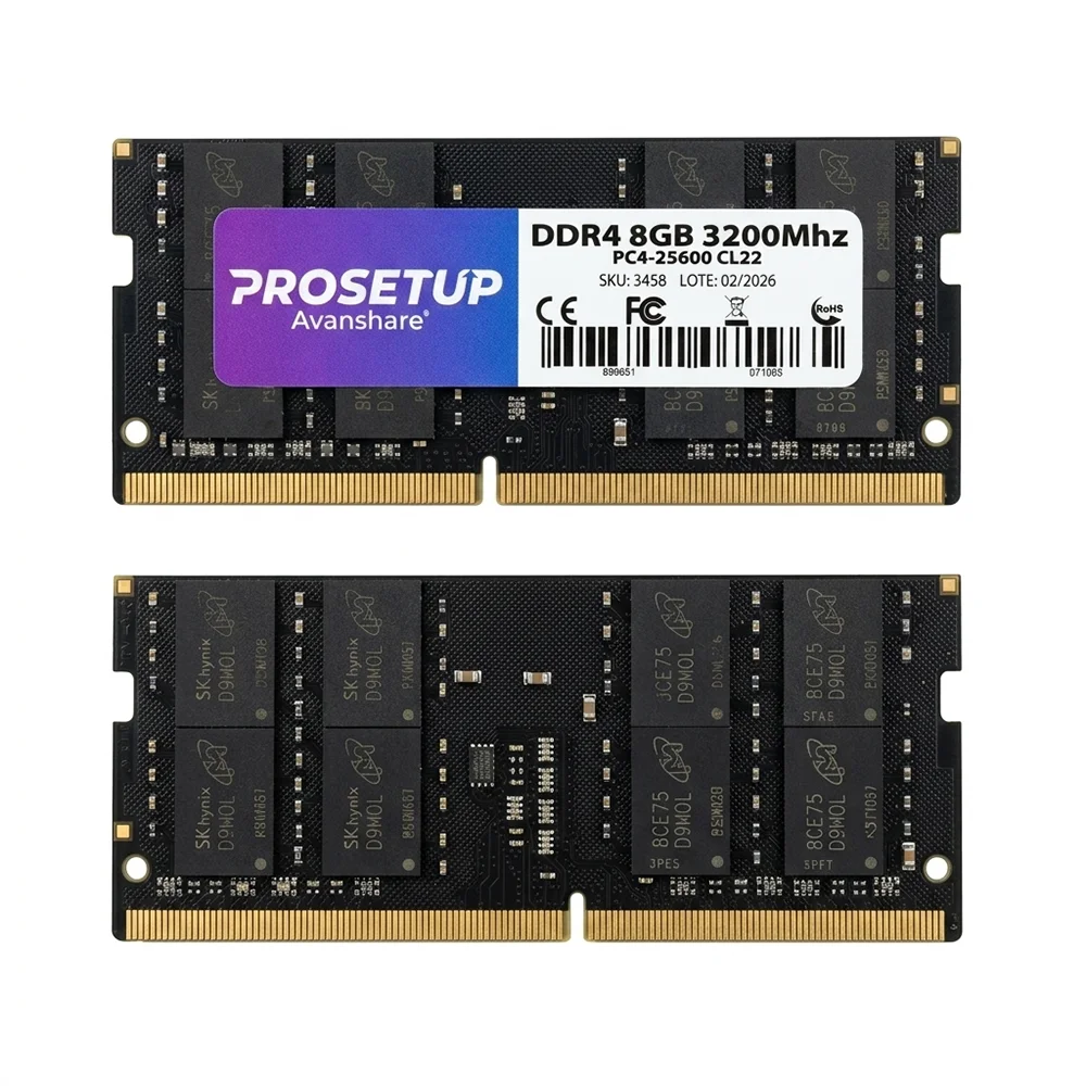 Memoria Para Notebook Ddr4 8GB 3200mhz Cl22 Prosetup Avanshare Memoria Para Notebook Ddr4 8GB 3200mhz Cl22 Prosetup Avanshare