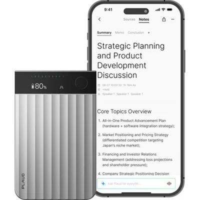 Gravador De Voz Digital Plaud Ai Note Pro 64gb Silver