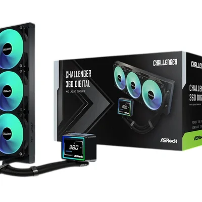 Water Cooler Asrock Challenger 360 Digital Preto 360mm ARGB Com Display