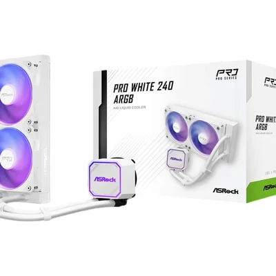 Water Cooler Asrock Pro 240 White ARGB Branco 240mm