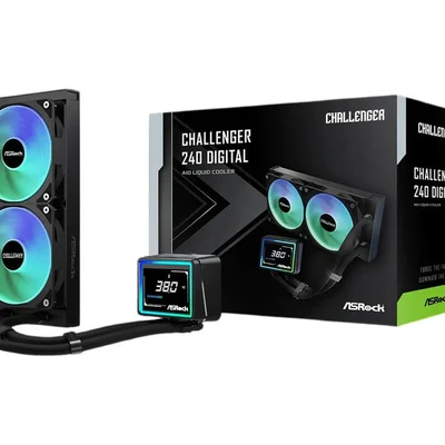 Water Cooler Asrock Challenger 240 Digital Preto 240mm ARGB Com Display