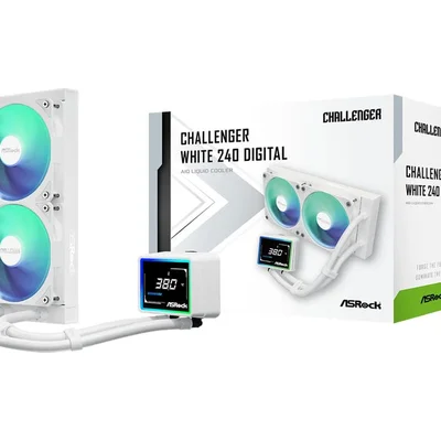Water Cooler Asrock Challenger White 240 Digital Branco 240mm ARGB Com Display