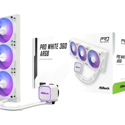 Water Cooler Asrock Pro White 360 ARGB Branco 360mm