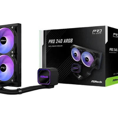 Water Cooler Asrock Pro 240 ARGB Preto 240mm