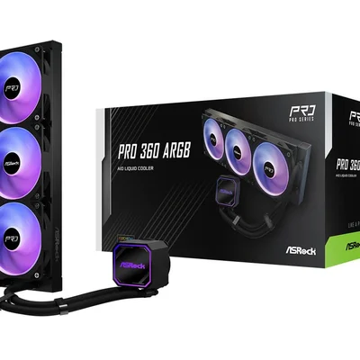 Water Cooler Asrock Pro 360 ARGB Preto 360mm