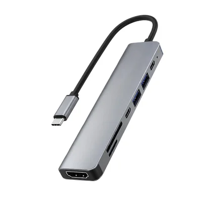 Hub Usb-c 7 Em 1 4k HDMI Sd/tf Pd 100w WINDOWS Ios Mac Android