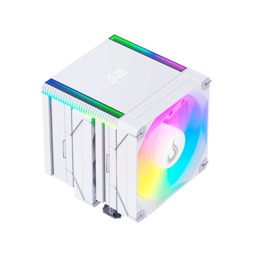 Imagem 2 de 5 do produto Air Cooler Gamer Rise Mode Temp 6 Pro White ARGB AMD e Intel 120mm Branco - RM-ACT6P-ARGB-W