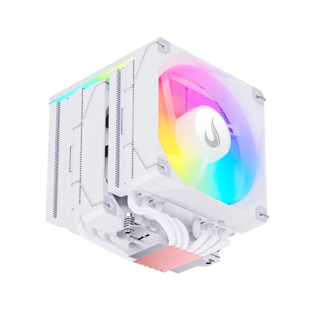 Imagem 4 de 5 do produto Air Cooler Gamer Rise Mode Temp 6 Pro White ARGB AMD e Intel 120mm Branco - RM-ACT6P-ARGB-W