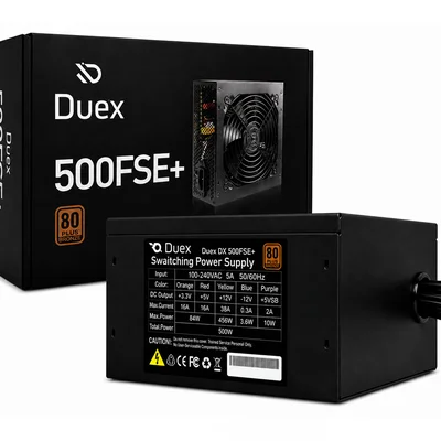 Fonte Atx 500w Duex, 80 Plus, Pfc Ativo, Com Cabo - Dx500fse+