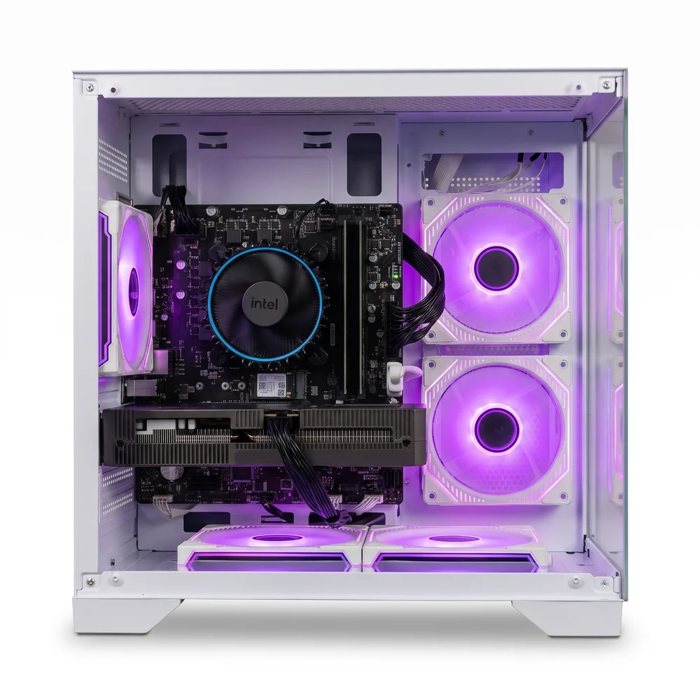 PC Gamer Balão.info Intel Core i5 12400f, RTX 5050 8GB, 16gb Ddr4, SSD 512gb Nvme, Gabinete 5 Fans RGB Branco, Fonte 600w