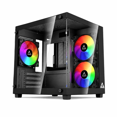 Gabinete Gamer Preto Aquario 3 RGB