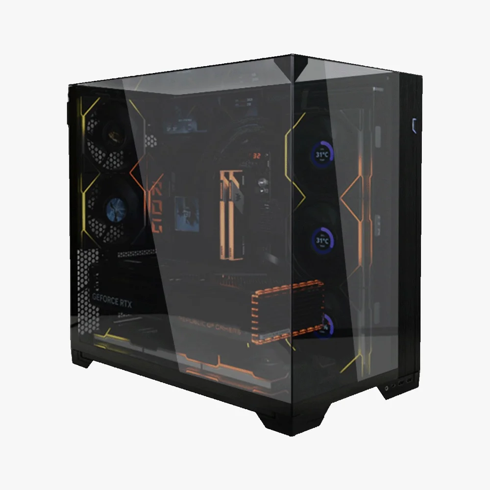 Imagem 2 de 5 do produto Gabinete Gamer Sem Fan Sem Fonte Lian Li O11 Vision Compact Preto - O11vpx Black