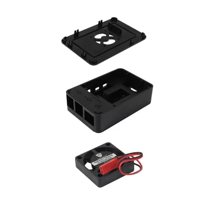 Case Plástico Para Mini Computador 4b Com Ventoinha Preto