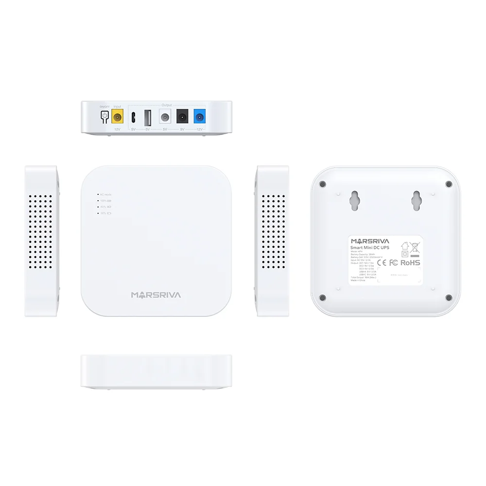 Imagem 3 de 5 do produto Marsriva Mini Ups 18w Saída 3-em-1 Usb-a Usb-c 10000mah