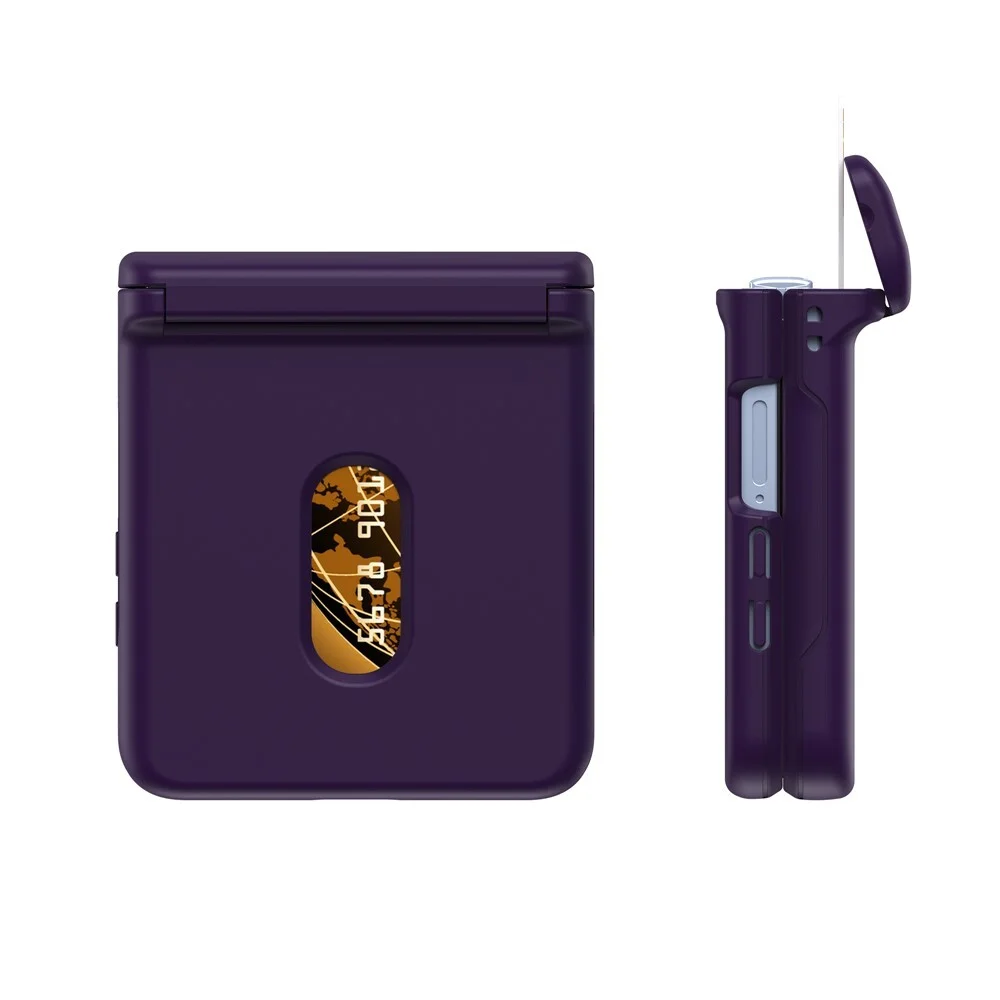 Imagem 3 de 5 do produto Brcshop | Capa Samsung Galaxy Z Flip 7 Porta Cartão Carteira Antichoque com Proteção Dobradiça - Cor: Roxo