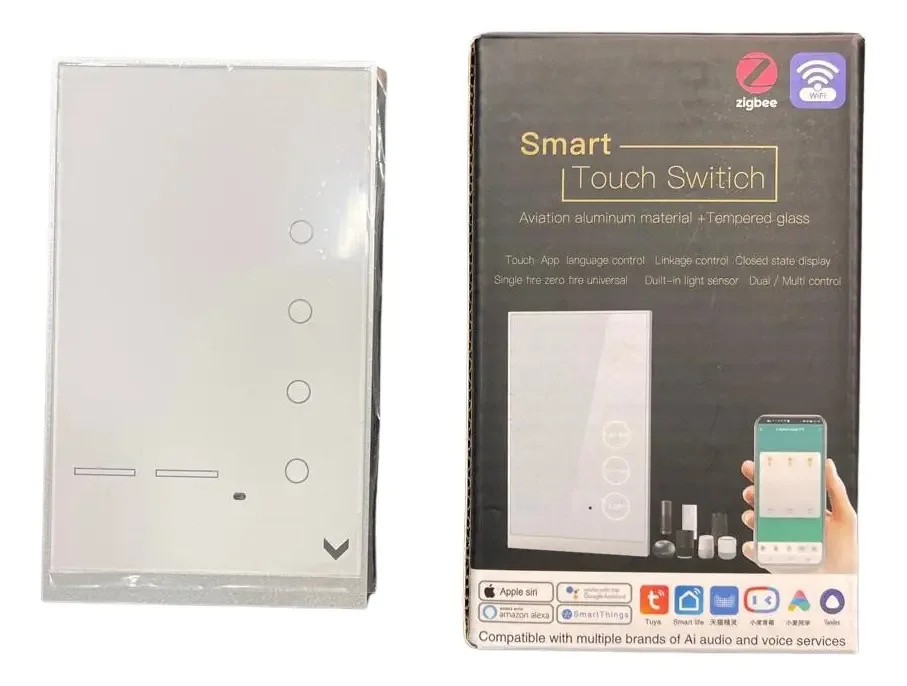 Interruptor Wi-fi 4 Botões + 2 Botões Cenas Instalação Sem Neutro Com Capacitor Alexa Smart